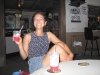 Rene enjoys a rum Runner at Earl's