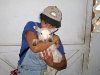 Rene and the new Lamby at White Rabbit Acres