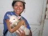 Rene and the new Lamby at White Rabbit Acres