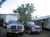 Tight squeeze and rude neighbors at Paradise Island RV Park