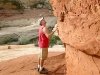 Jim Touches the Cohab Canyon Proposal Altar in Capitol Reef National Park