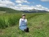 Hayseed Rene in the freshly cut Vickers hay meadow