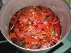 cooked red chilis for homemade red meat tamales