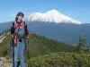 Rene hikes above Castle Lake by Mount Shasta