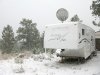 September Snow on Snowbird Trailer in Crystal Lakes