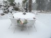 September Snow on Crystal Lakes Home Patio Closed for Winter