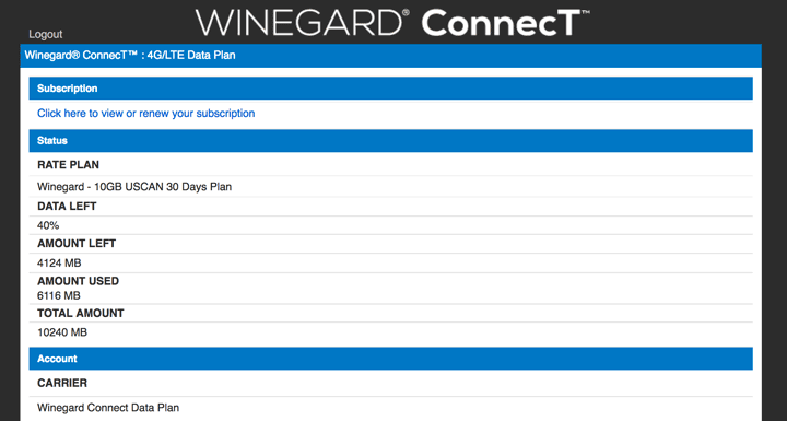 Winegard ConnecT Data Plan