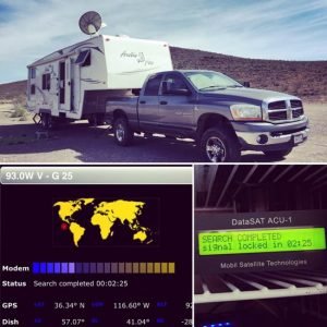 Dry Camping without Cell Service? No Problem. RVDataSat-Satellite-Internet-at-The-Pads