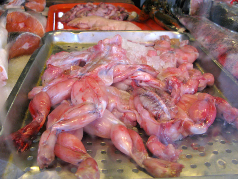 Skinned frogs in Chinatown, San Francisco
