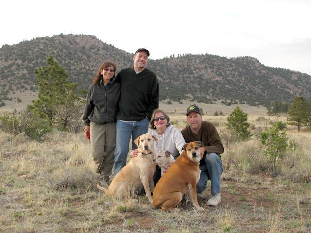 Lilla , Neil and their pack at Silver Cliff Heights property