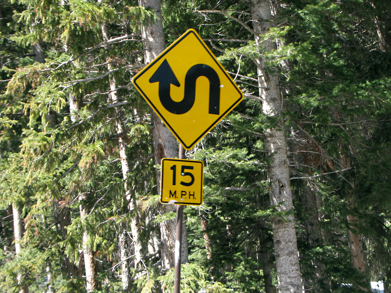 Slow Winding Road Sign