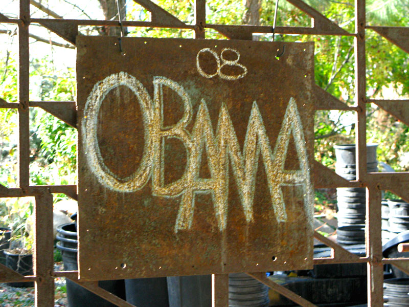 Homemade Obama sign in WInthrop, Washington