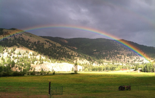 Rainbow over Gold Hill at Vickers Ranch
