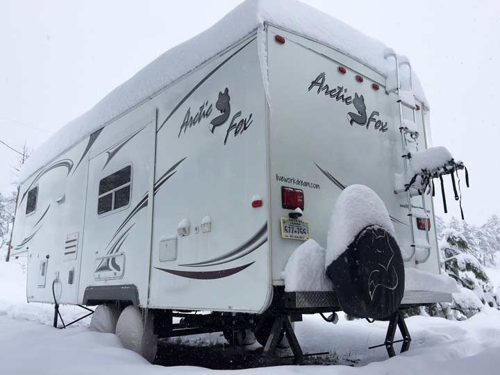 road trip, rental car, RV, snow, Colorado, Arctic Fox