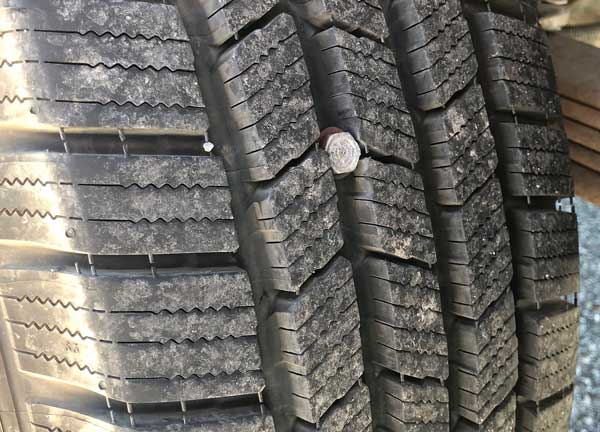 puncturedd new tire