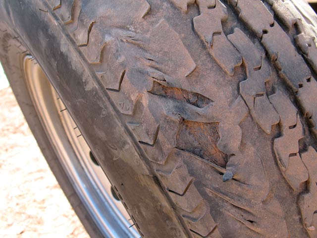 Damaged Trailer Tire