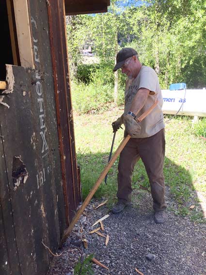 Dismantling Cabin at Vickers Ranch Workamping Job