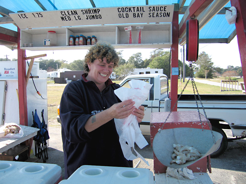 Jean Sells Shrimp by the Seashore
